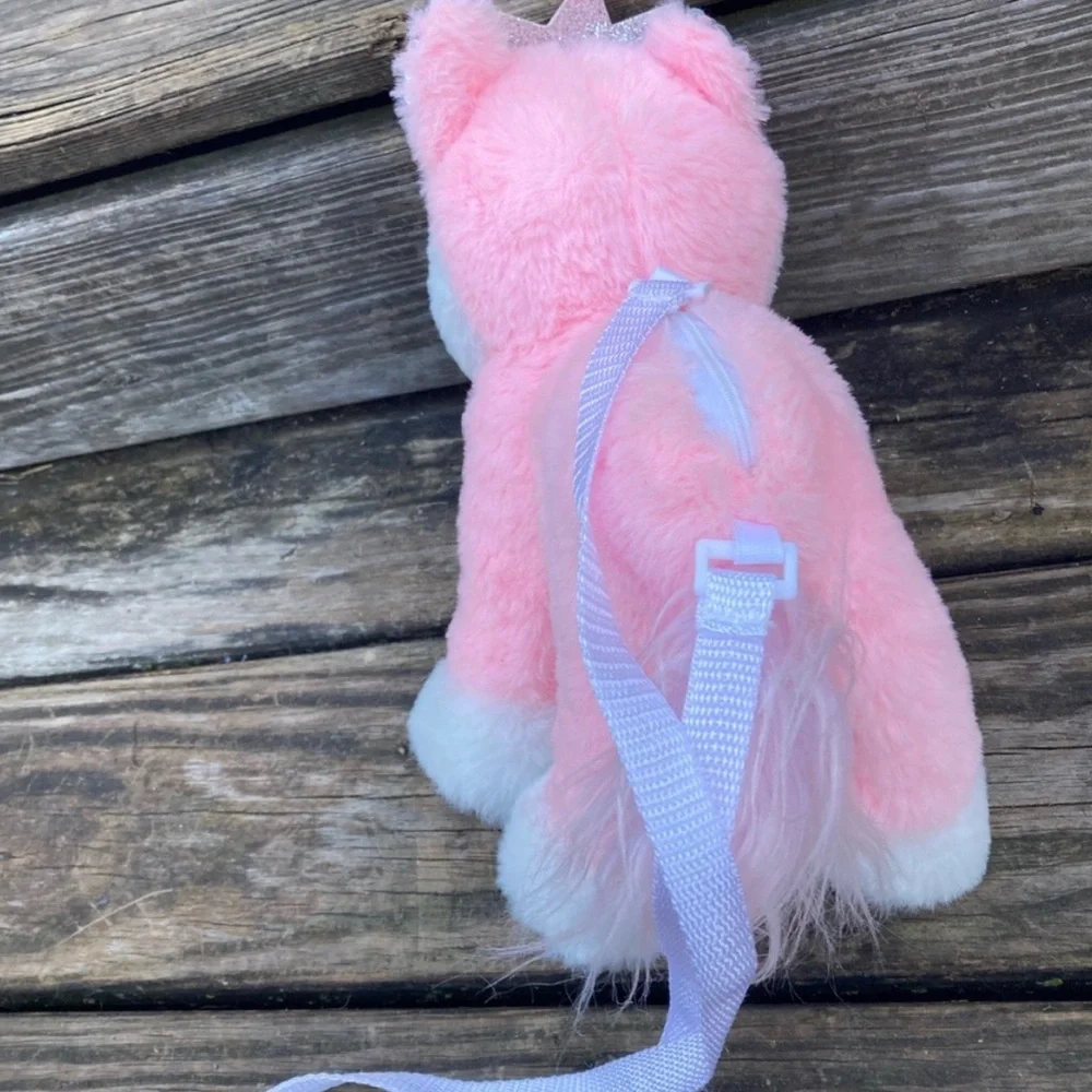 PLUSH PINK PUPPY WITH A CROWN PURSE